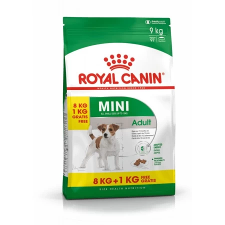 Royal Canin Mini Adult, 8 Kg + 1 Kg Gratis Hrană Uscată pentru caini