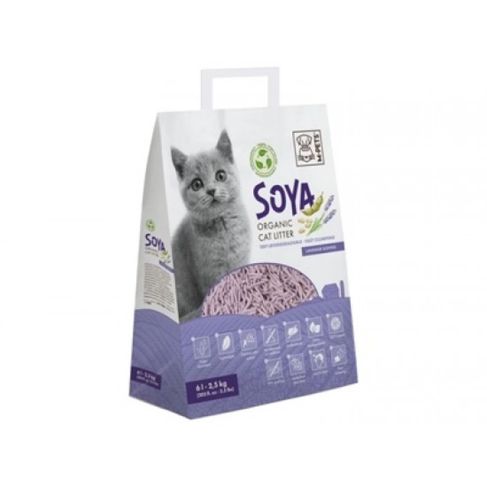 M-Pets Soya Lavanda Asternut Igienic pentru Pisici 6 L